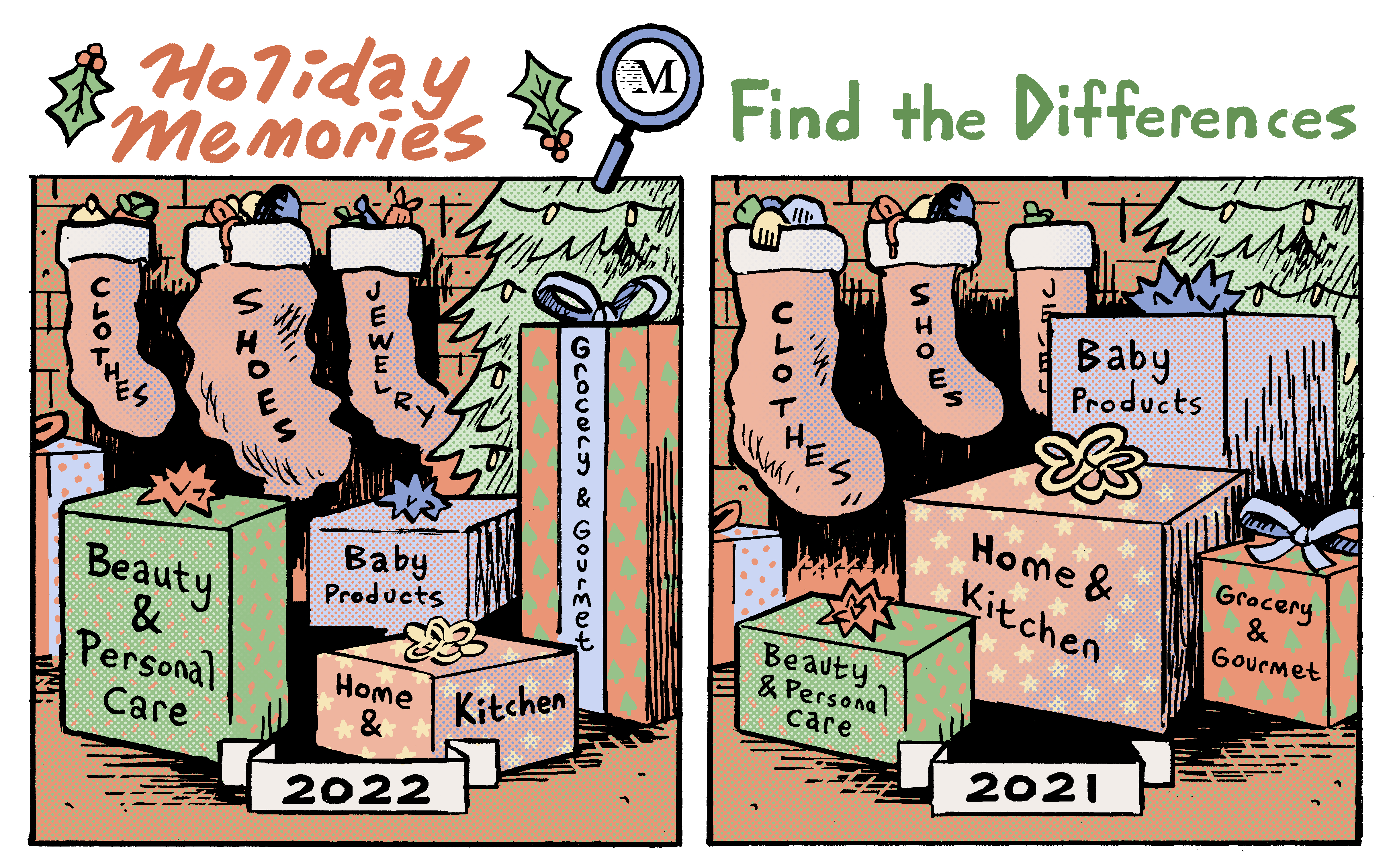 cartoon with holiday amazon search differences